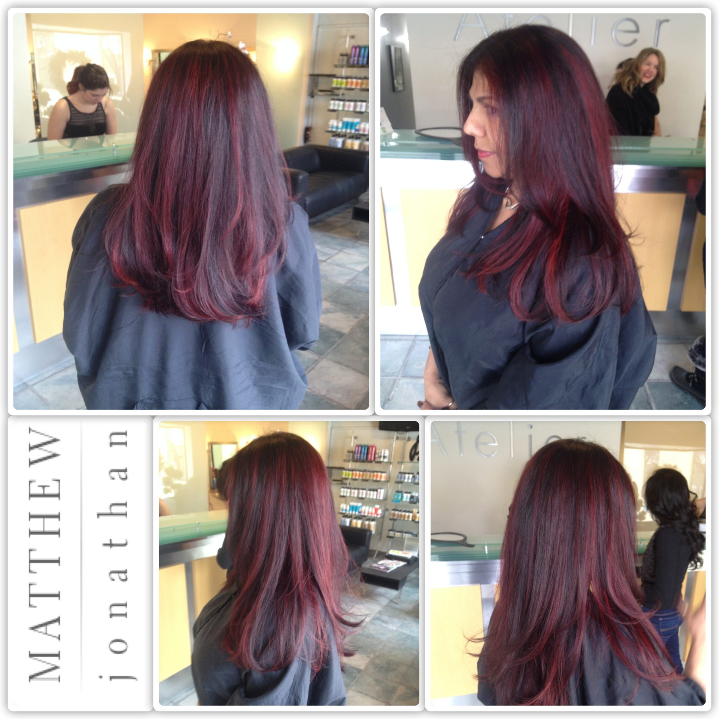 Sombre Balayage Foils With A Red Twist Oakville Hair Salon