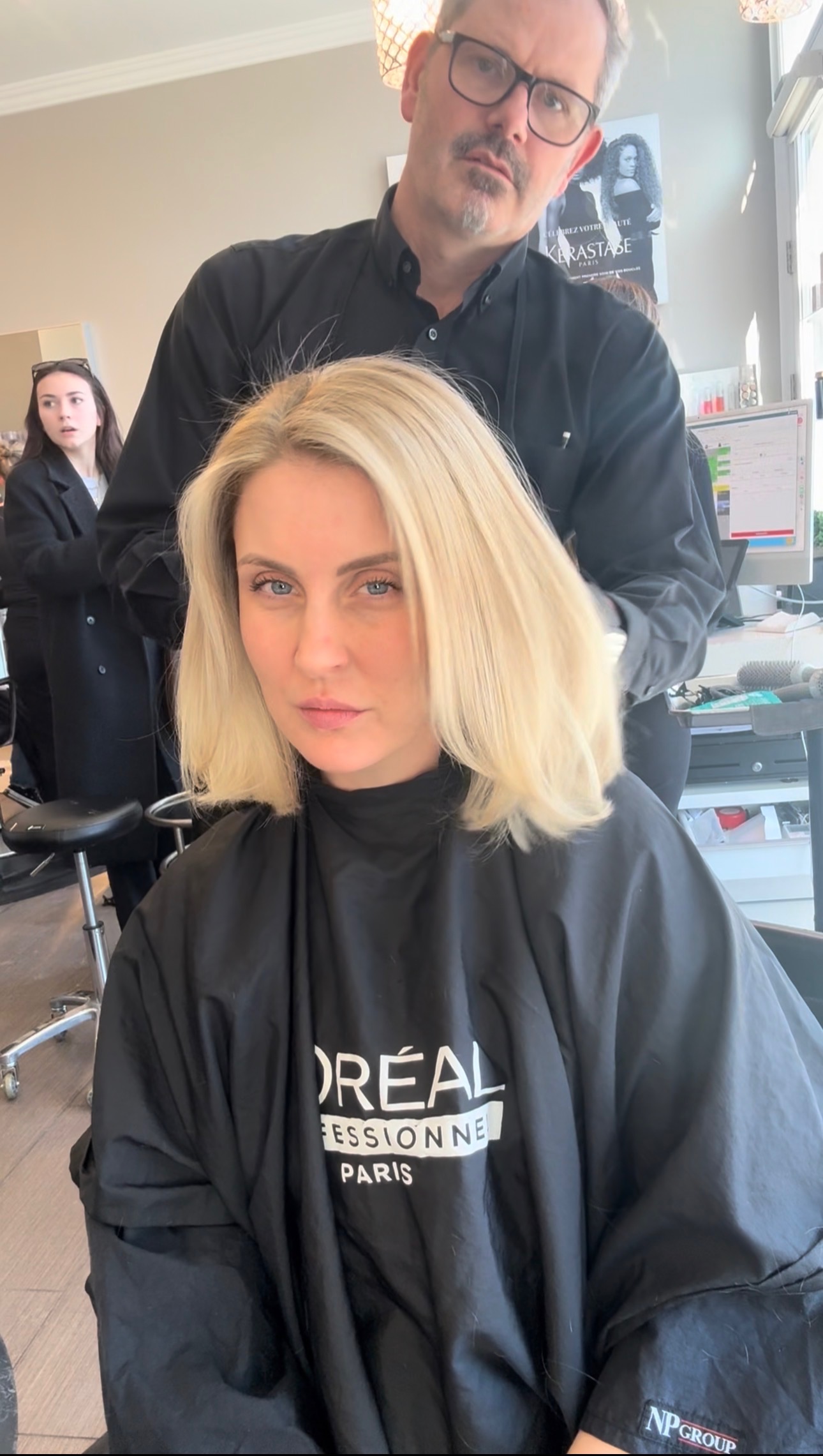 Babylights refresh in progress — seamless, natural-looking colour melting into the roots at Matthew Jonathan Salon, Oakville, Ontario